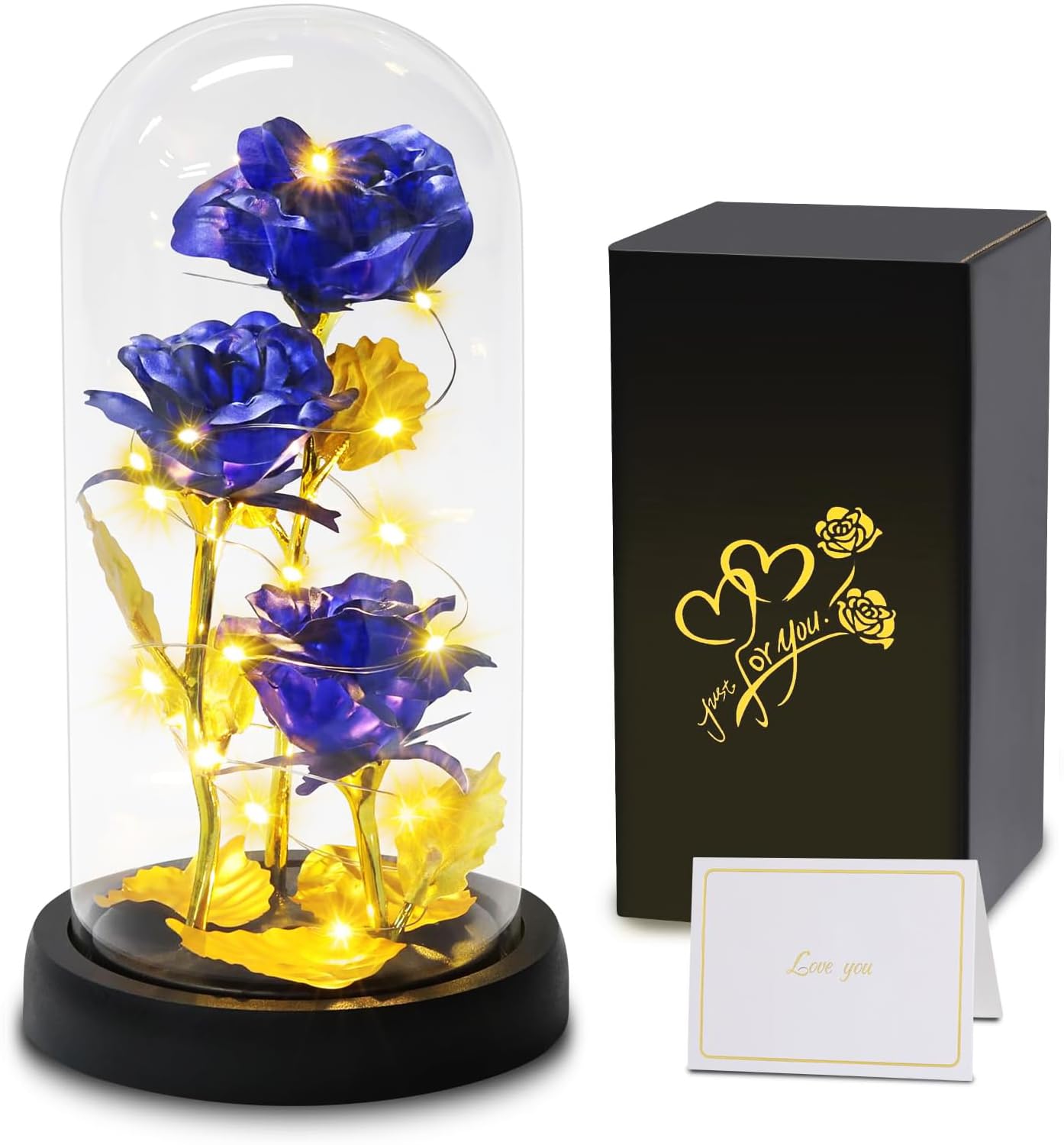 Rosa Regalo di San Valentino per Donne Mamma Moglie, Rosa Eterna Galaxy Rose per Lei, Fiori di Rosa con Luce a LED, Fiore Artificiale Regali Moglie Fidanzata Compleanno Anniversario Matrimonio