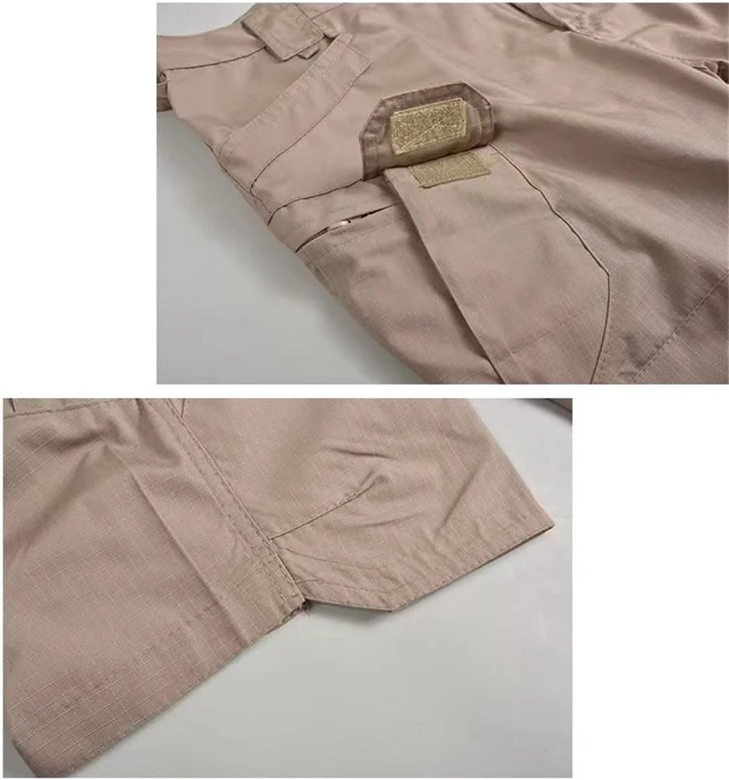 Men's Cargo Shorts Summer Outdoor Quick-Dry Elastic Waist with Multiple Pockets for Camping Hiking Climbing