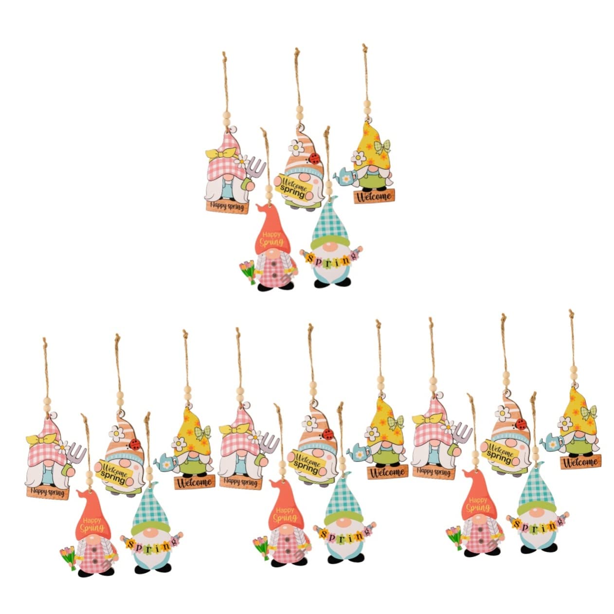 Ciieeo 4 Sätze Gesichtsloser Puppenanhänger Ostern Anhänger Geschenkidee Ostern Willkommensschild Für Die Haustür Osterbaum Osterszene Holzdekoration Holzschild-Ornament 5 Stück * 4