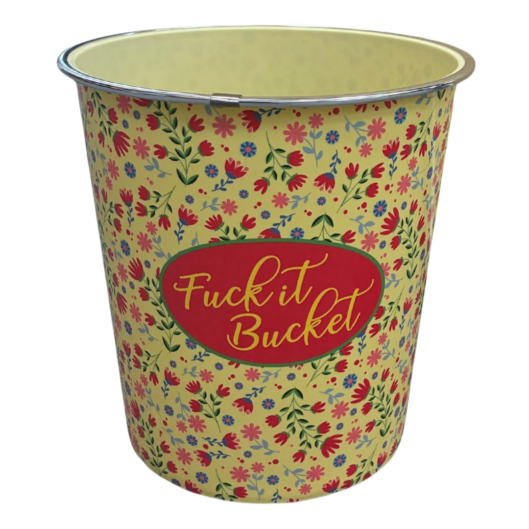 Diabolical DP1297 Fuck it Bucket - Waste Paper Bin, Funny Gifts for Women, Small Bedroom Bin, Presents for Men, Work From Home Accessories, University Gift, Gifts for Coworkers, Paper Bins