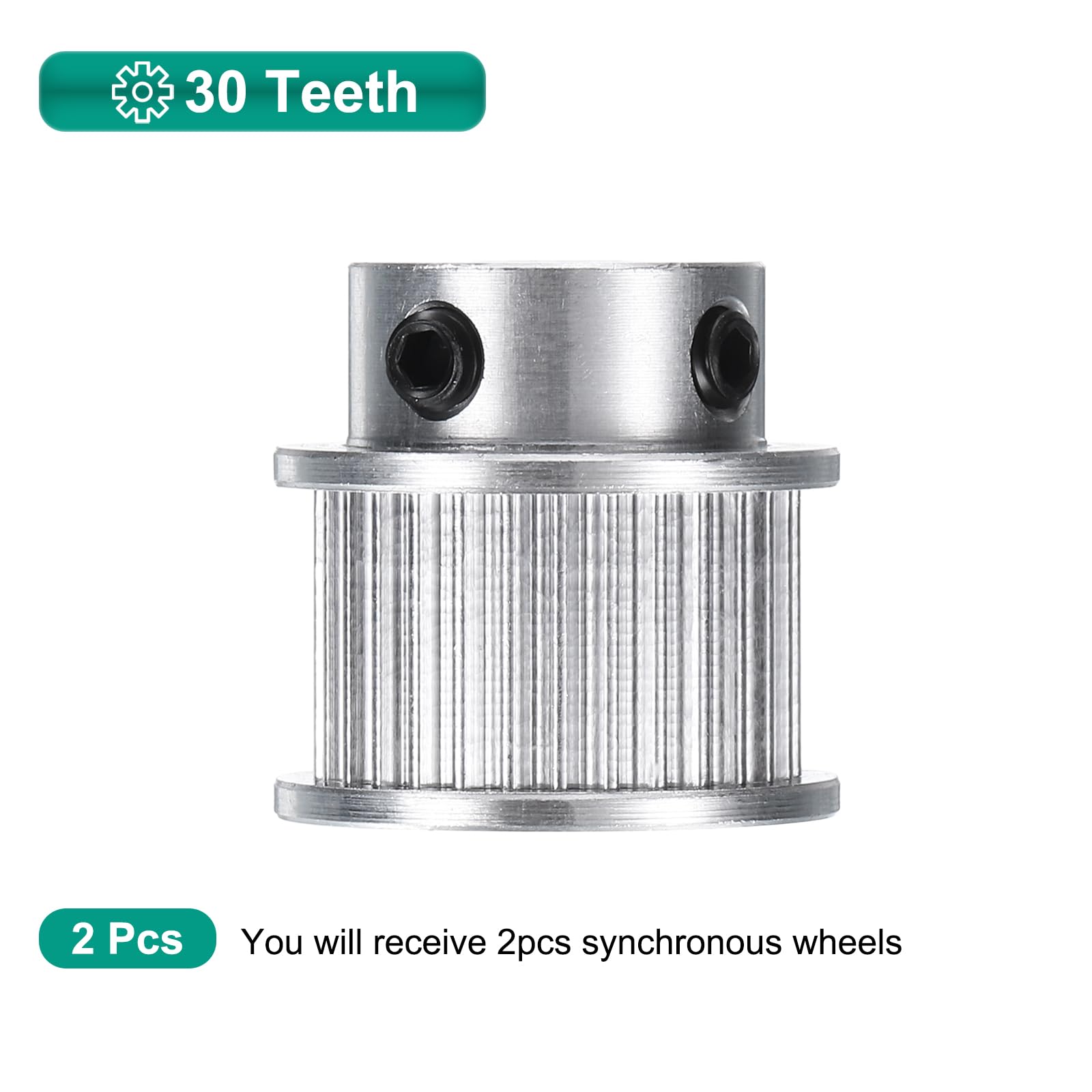 QUARKZMAN 2 Stück GT-2 Umlenkrolle 30T, 5 Mm Bohrung, Für 10 Mm Zahnriemen – Alu-Zahnriemenscheibe Für 3D-Drucker
