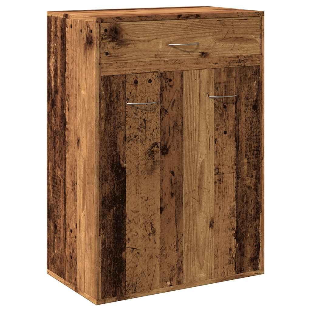 Inżynieryjna drewniana szafka na buty 60 x 35 x 84 cm z drzwiami i 4