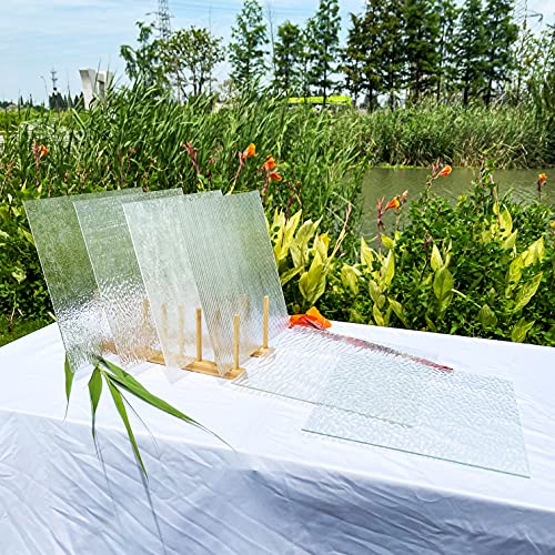 Unicoshape Mosaic Stained Glass Sheets 12” x 12”, 6-Pack (Total 5.8sf), Colorful Cathedral Art and Crafts Sheets for DIY Hobbyists and Projects, Assorted Colors (Clear Mixed) - Thumbnail 2