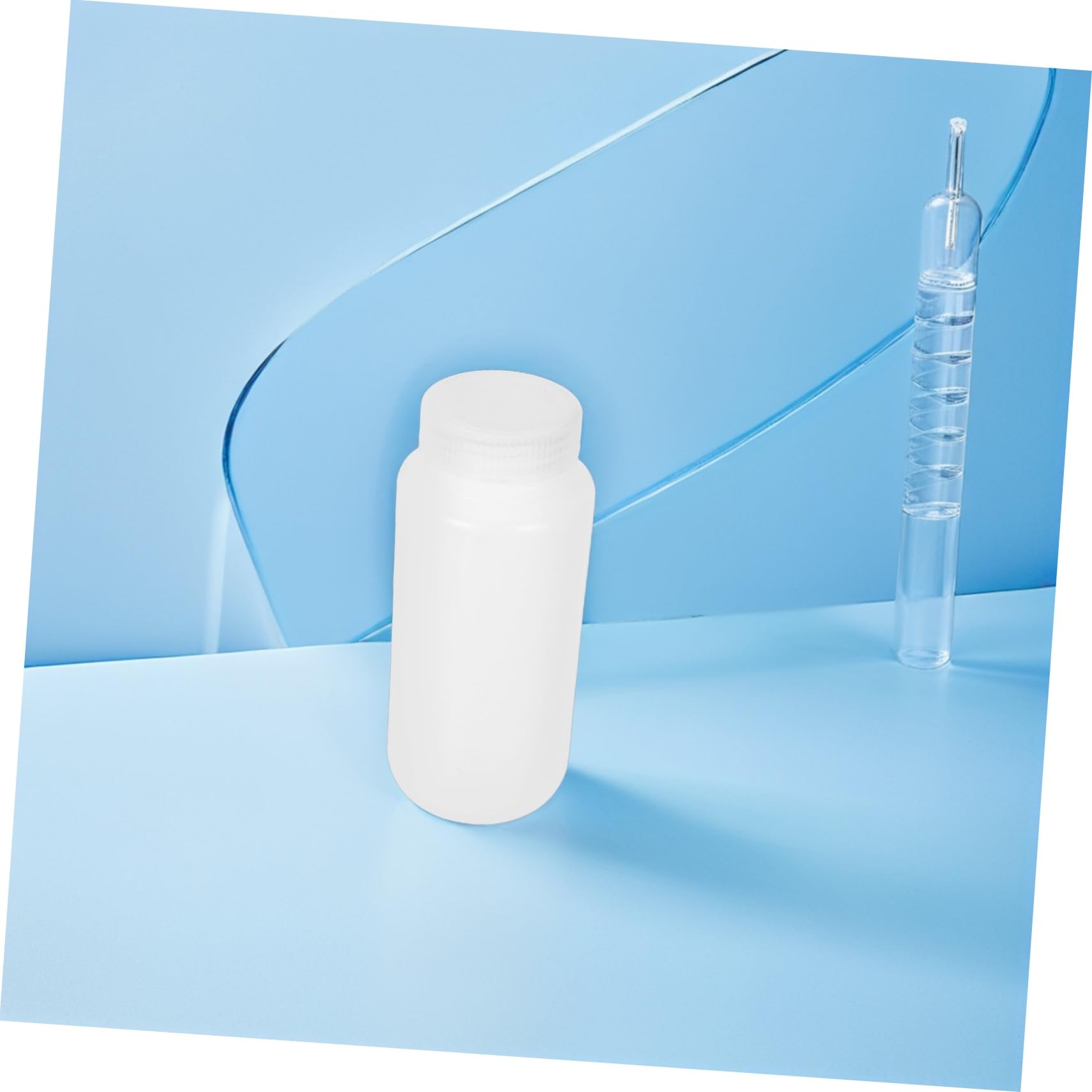 Botella de Laboratorio de Plástico de Boca Ancha 500ml Color Blanco 6 Pcs