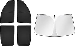 T TGBROS Window Shades for GMC Sierra/Chevrolet Silverado 2019-2025 2026 Windshield Side Rear Window Full Set Blackout Shades for Sierra/Silverado Accessories Foldable Privacy Window Cover 5PCS