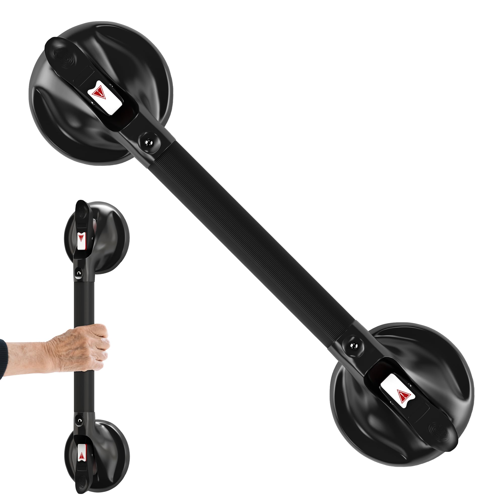 Barres d'appui pour baignoires et douches, poignées de douche de 53,3 cm, noir