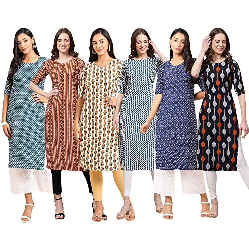 Image of Pinkmint Women's Crepe Digital Print Straight Kurta