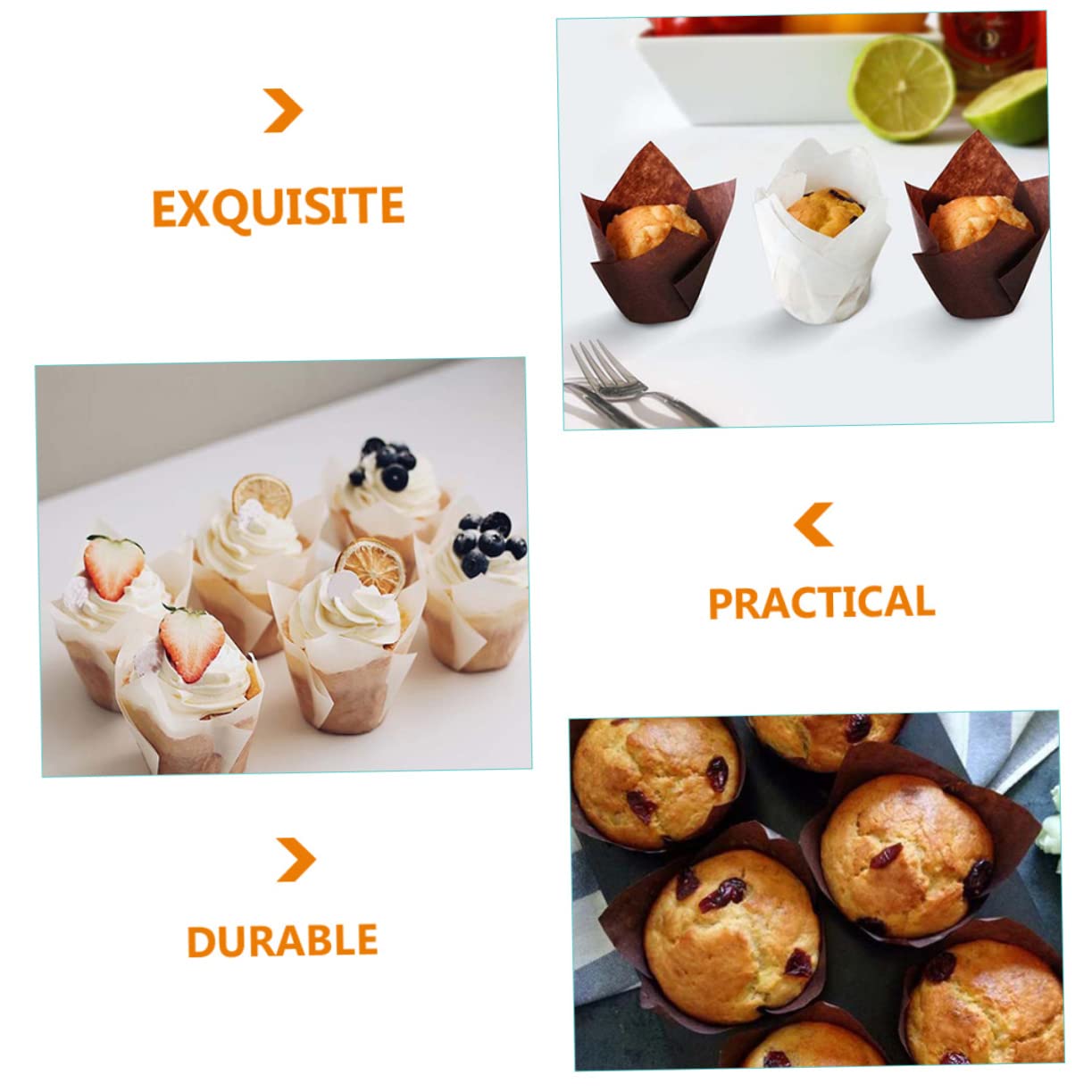 Lot De 3 Plateaux À Pâtisserie Élégants Pour Muffins Et 150 Pièces X 3