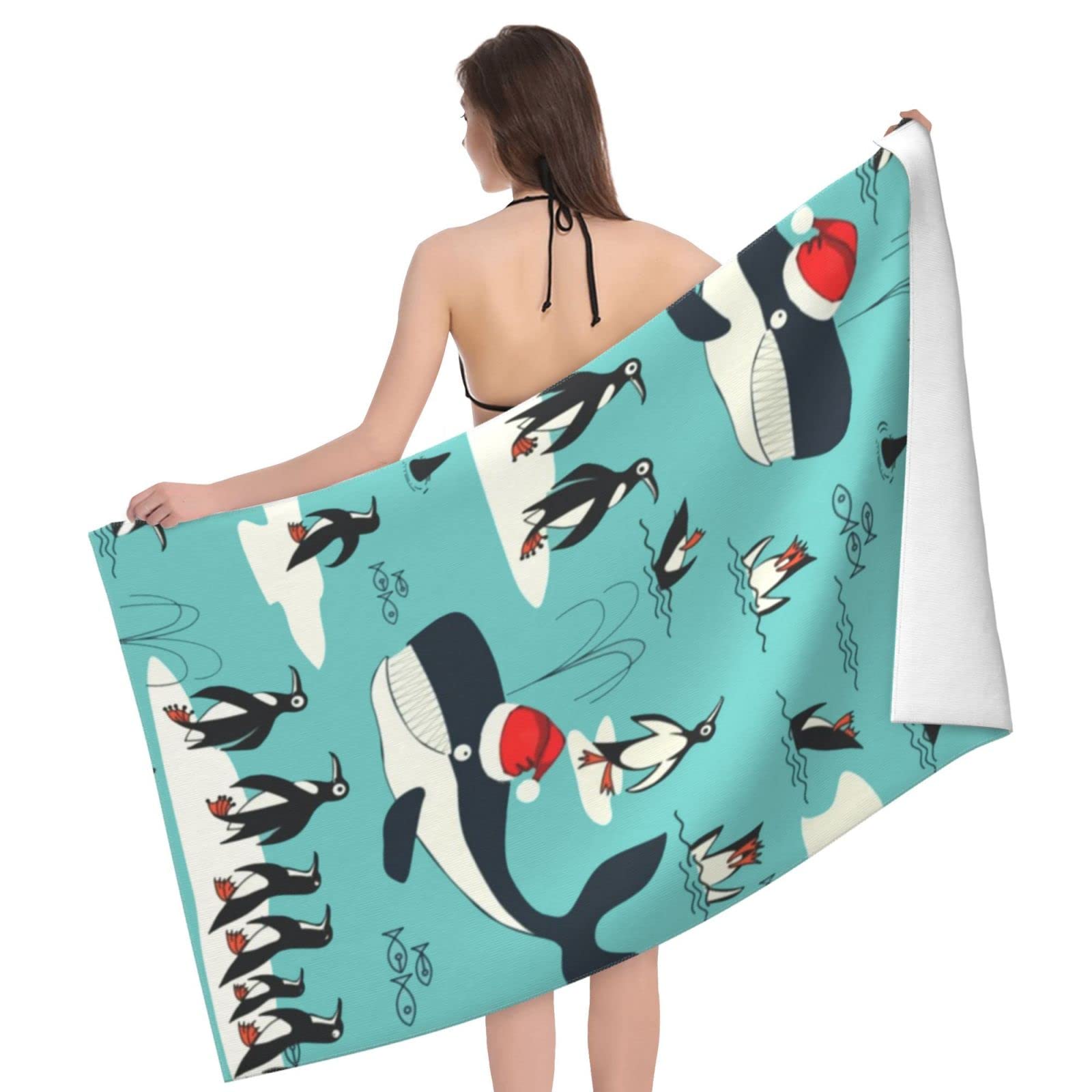 Amazon｜ペンギン バスタオル マイクロファイバー 吸水 速乾 耐久性