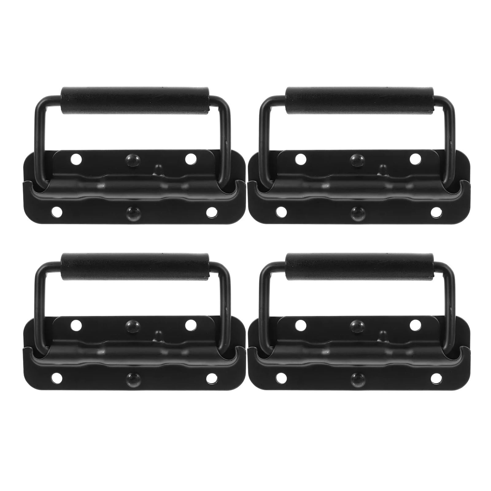 Doxicey One Color Luggage Handle 4Pcs Spring Loaded Iron Handles Heavy Duty Cabinet Pull Replacement Box Case Chest Handle For Suitcase Luggage Box Case
