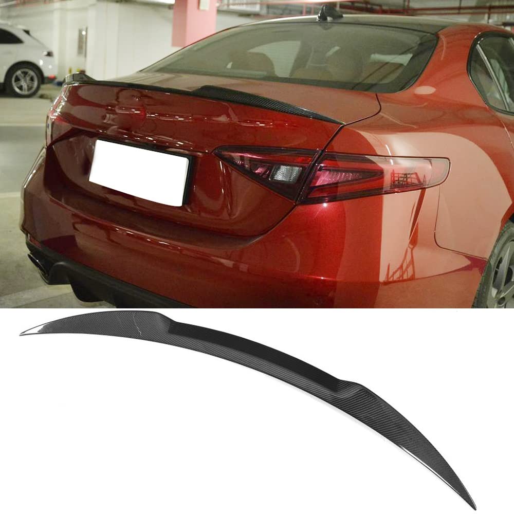 Tylny Spojler Bagażnika Samochodu Z Włókna Węglowego Deflektor Splitter Body Kit Tylna Klapa Tylna Skrzydło Dla Alfa Romeo Dla Giulia Sedan 2015-2018(A)