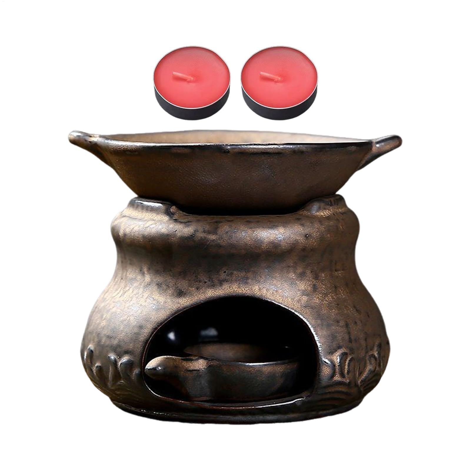 Fornello Aromaterapico Diffusore Di Aromi In mica Multifunzionale Con 2 | Scioglie e Riscalda Bruciatore di Per Casa Ufficio Scrivania Camera Meditazione Rilassamento