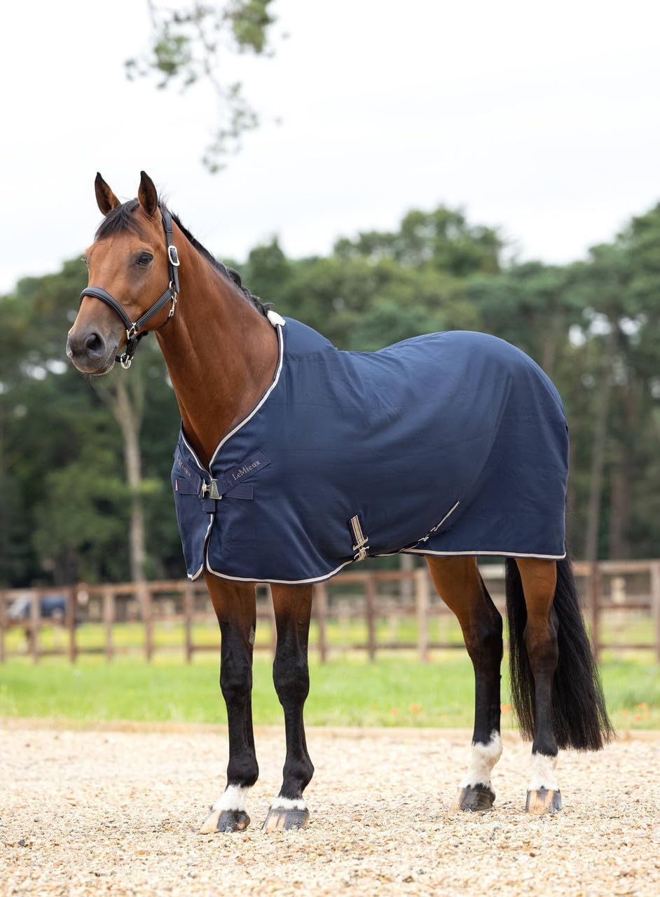LeMieux Kudos Stable Sheet Navy - Lightweight and Stain Repellent - Durable 1000D Ripstop Outer - 75"