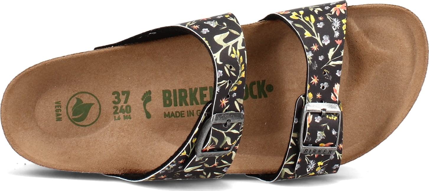 BIRKENSTOCK Arizona Sfb klapki/chodaki damskie czarne skórzane klapki