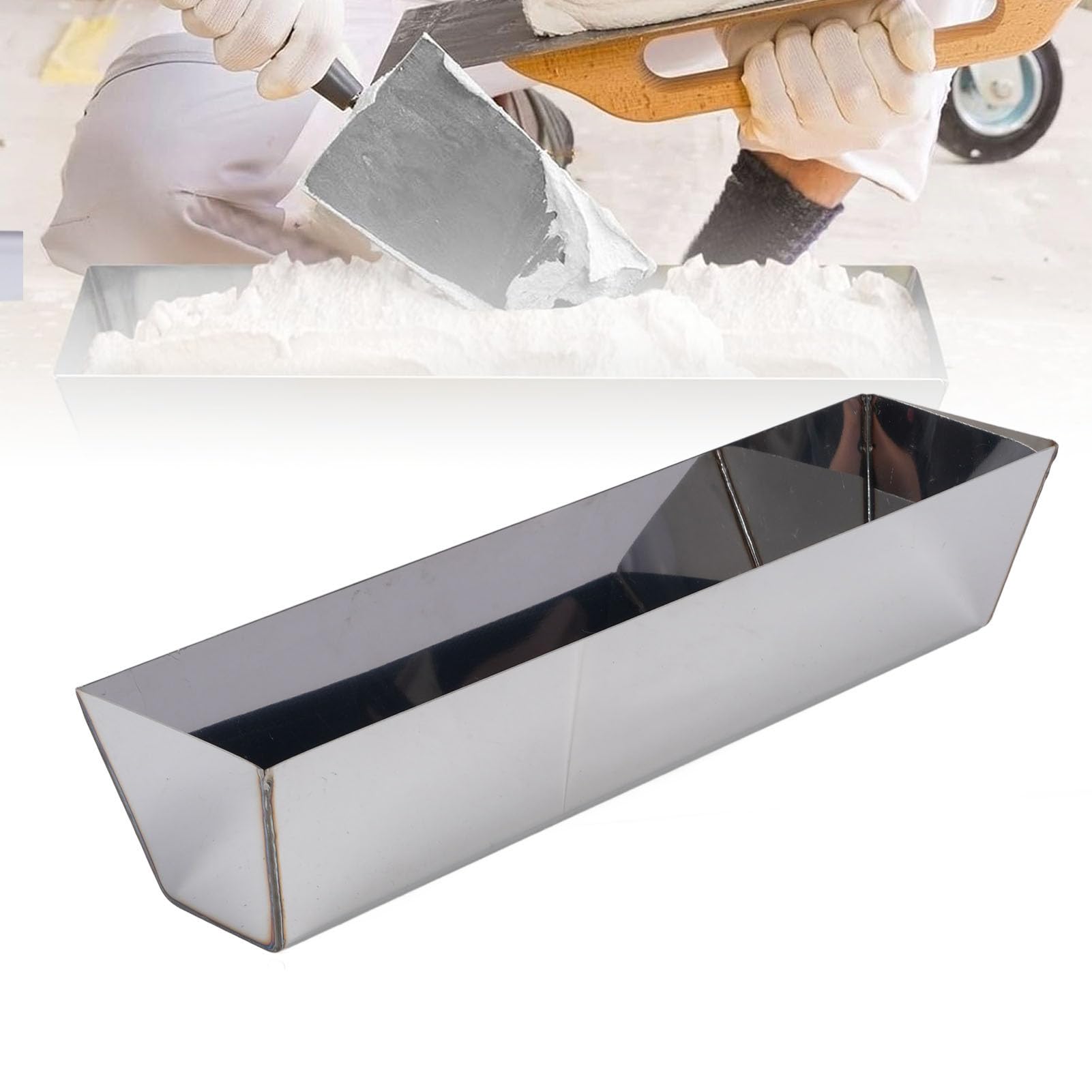 Kit de Herramientas Manuales para Paneles de Yeso con Bandeja de Barro de 16 Pulgadas, Herramientas de Cinta de Masilla de Acero Inoxidable para Reparación de Paredes, Acabado