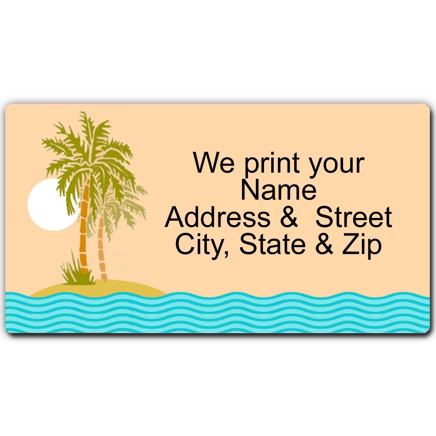 Stonehouse Collection Tropical Address Labels - 90 Custom Return Address Labels - Personalized (Palm Tree)