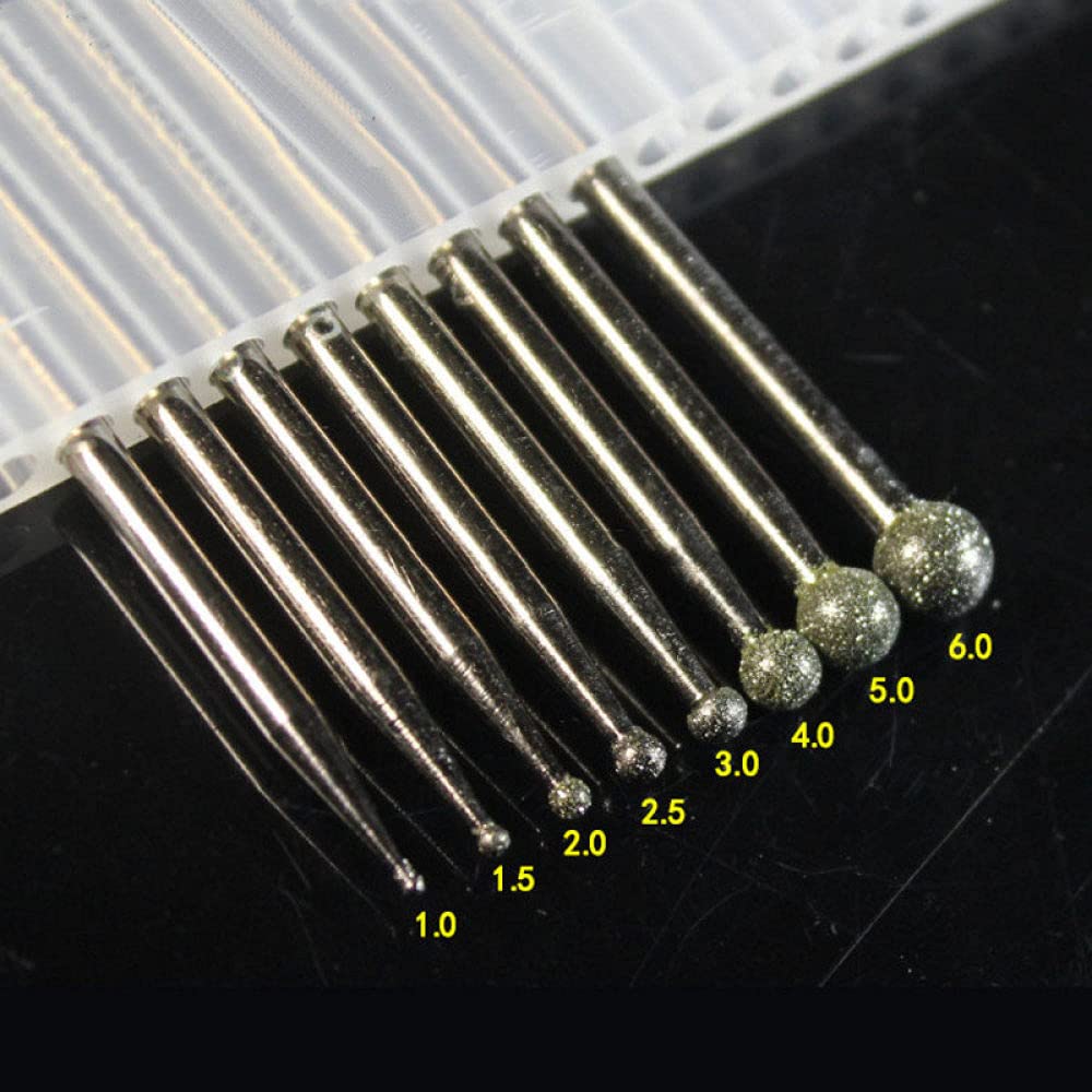 Wiertło diamentowe do szlifowania, 5 szt. głowic szlifierskich z diamentem kulkowym 1,0-6,0 mm(4.0mm)