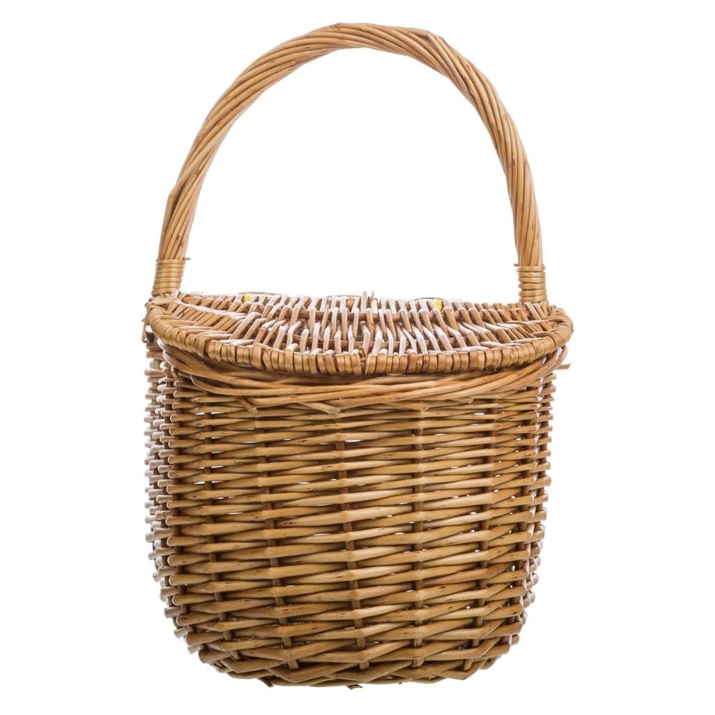 Cesta con tapas de mimbre marrón 32x21x16/32