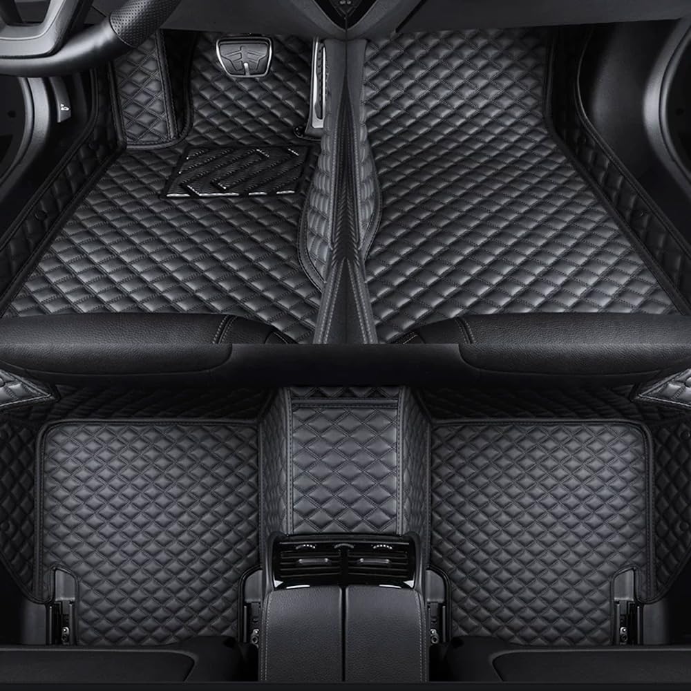 QIZUN Tailored Car Floor Mats for BYD Seal6 GT 2025-2026, PU Leather Waterproof Floor Liners, Dust-Proof Auto Foot Pad Protector pads, Full Set All-Weather,Black