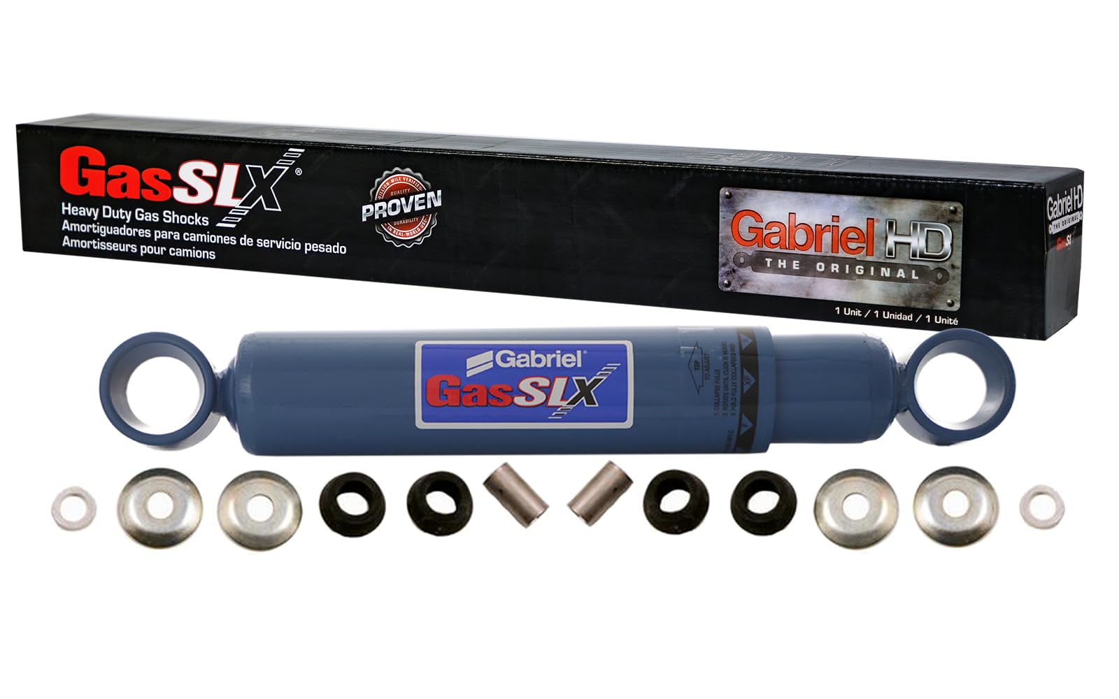 Gabriel 89442 GasSLX Adjustable HD Front Shocks Fits Western Star 3800, 4800, 4900, 5800, 5900, 6900; OEM# 65124 90-1867 925279 315604