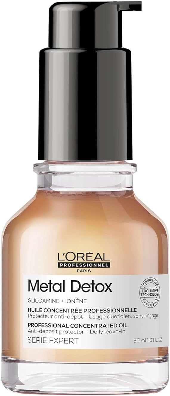 L’Oréal Professionnel, Dagelijkse Leave-in Geconcentreerde Haarolie, Voor Alle Haartypes, Beschermt Tegen Kleurverlies, Met Glicoamine, Metal Detox, 50ml L’Oréal Professionnel, Dagelijkse Leave-in Geconcentreerde Haarolie, Voor Alle Haartypes, Beschermt Tegen Kleurverlies, Met Glicoamine, Metal Detox, 50ml