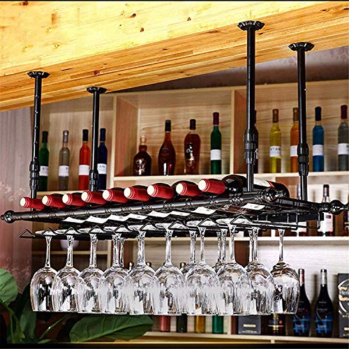 Casier à vin suspendu MObyat avec support de verres pour plafond