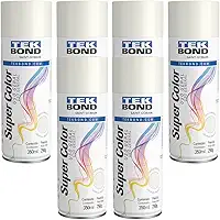 Kit 6 Tinta Spray Uso Geral Branco Brilhante 350ml Tekbond