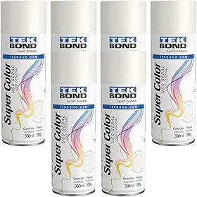 Kit 6 Tinta Spray Uso Geral Branco Brilhante 350ml Tekbond