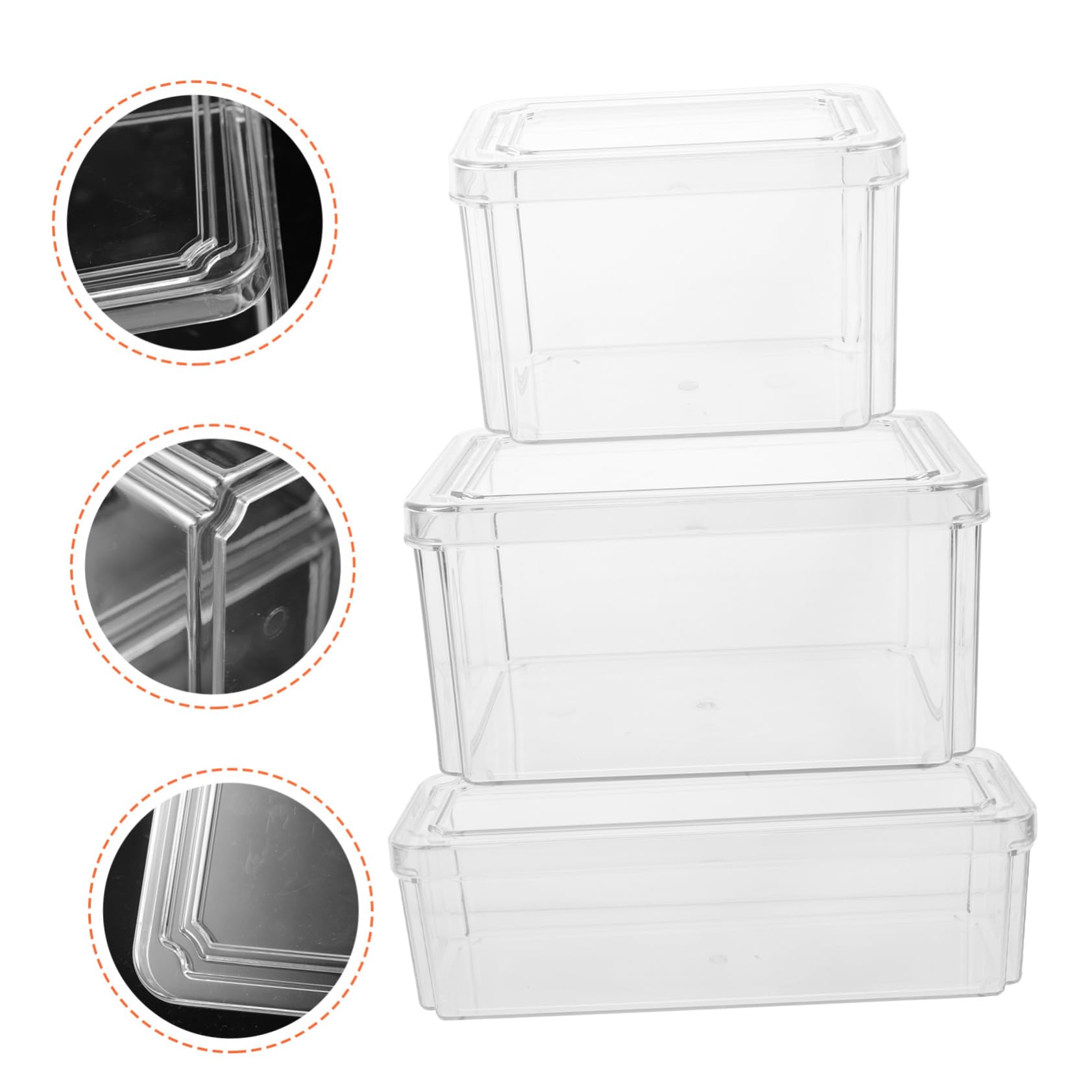 3 Cajas Organizadoras Transparentes para Nevera, Pet, Gran Capacidad, Tapa, para Sobras y Queso Rallado, 3 Piezas