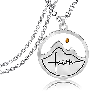 Faith Mustard Seed Mountain Necklace Religious Gift Cross Faith Mustard Seed Mustard Seed Jewelry Necklace Christian Gift For Women Girls