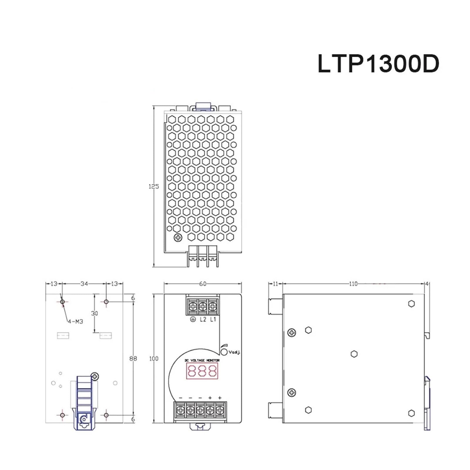 Alimentation de commutateur de Rail LTP1150D-24TDA 24V 5A LTP1300D-24TDA 24V 10A(LTP1150D-24TDA)
