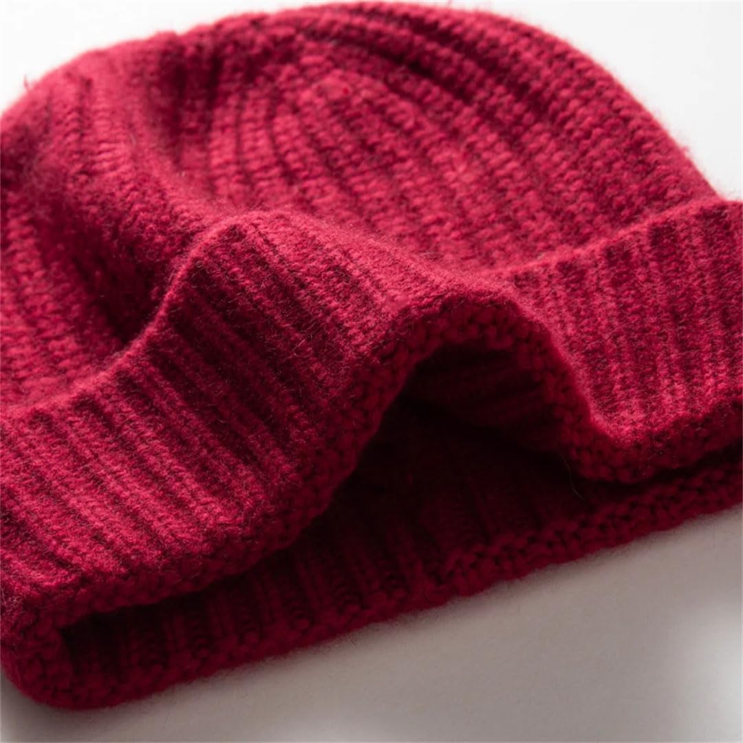Unisex pogrubiona kaszmir czapka solidna prążkowana dzianinowa czapka beanie dla kobiet mężczyzn zimowa gruba ciepła kaszmir czapka