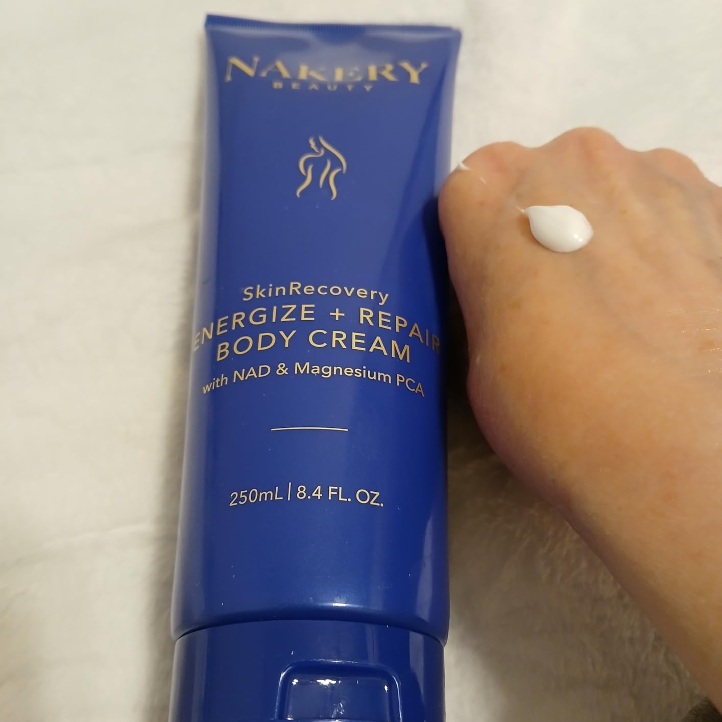 Nakery SkinRecovery Energize + Repair Body Cream (8.4 Fl Oz), Anti Fatigue Body Cream with 4X Magnesium Complex, NAD+ Moisturizer, Fast Absorbing Firming Skincare, Made in the USA