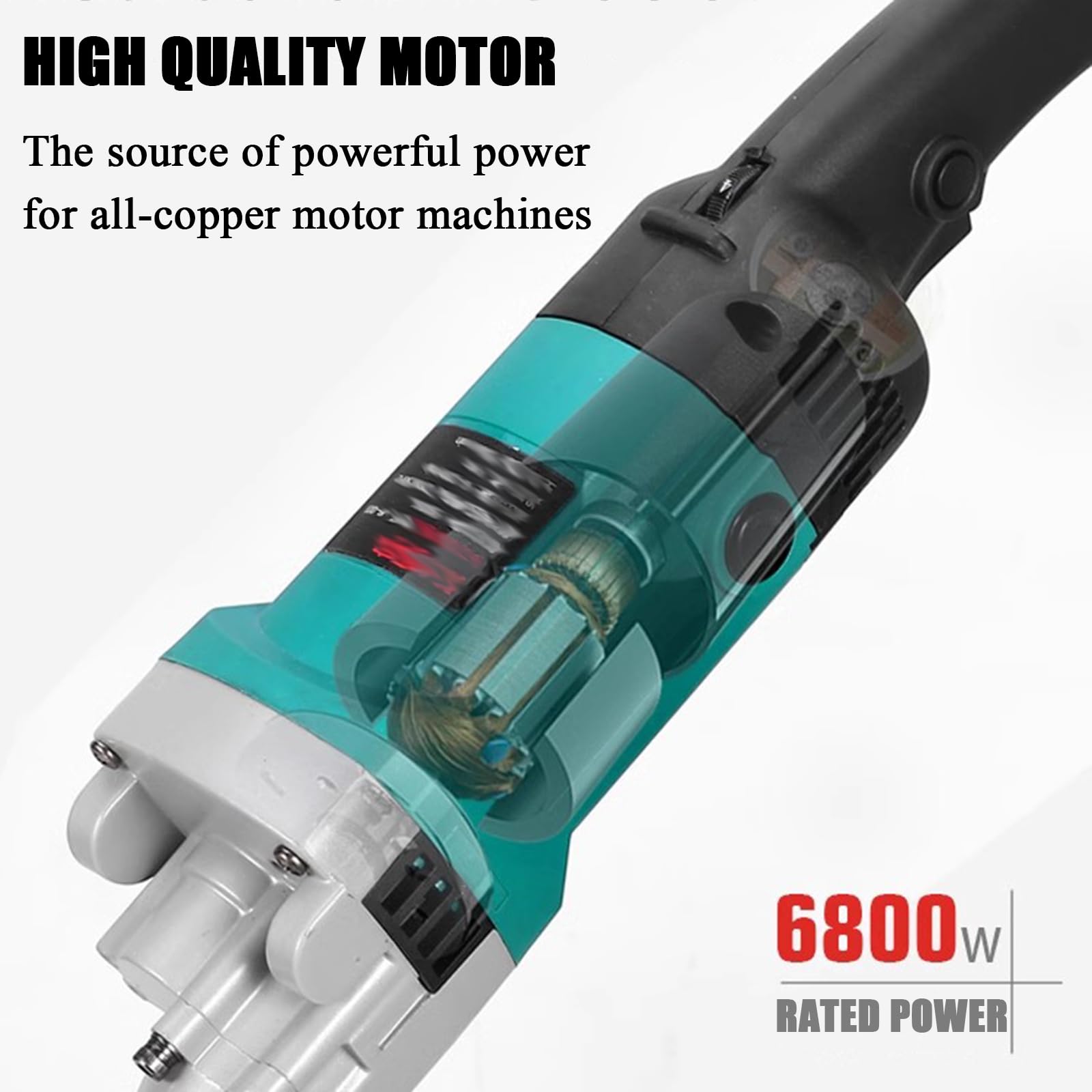 FAXIOAWA Betoniera elettrica Speciale, betoniera da 6800 W, betoniera Portatile con 7 velocità Regolabili, velocità di Uscita 0-1000 R/MIN, per miscelare Fango, Cemento, Malta, Vernice, foraggio