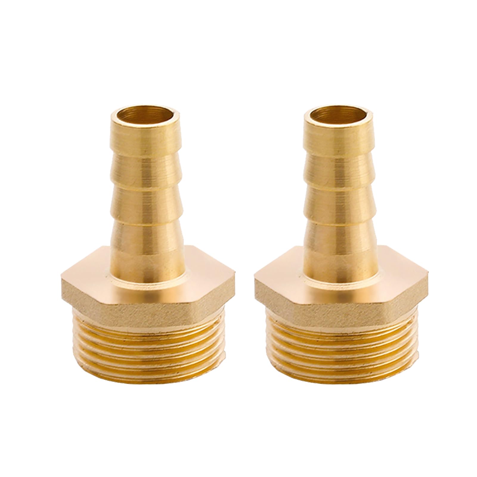 SEIWEI G 3/4" Male Thread x 12mm Barbed Hose Pipe Connector, Brass Barb Hose Tail Joint Coupler Adapter, Garden Pipes Fitting Accessories (2 Pieces)