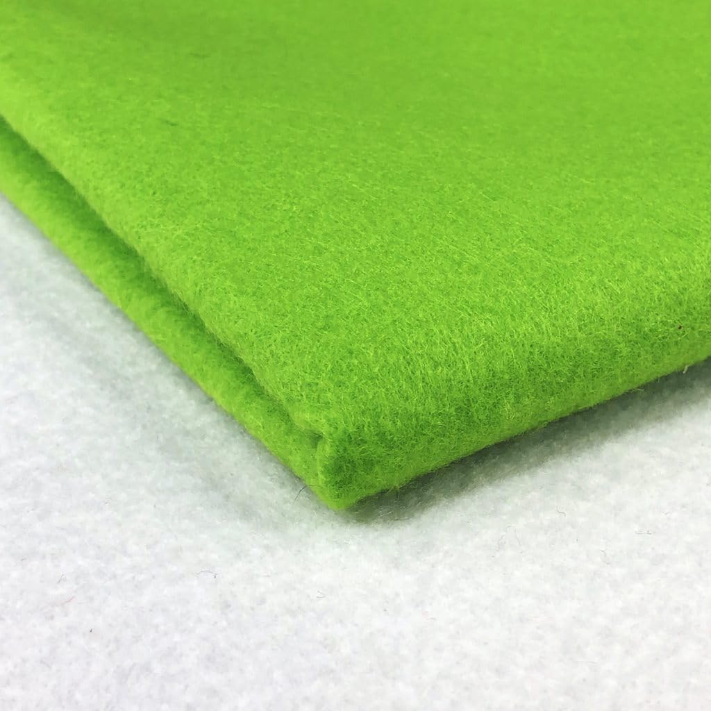 Acrylic Felt Fabric 60 Inch 150cm Wide - Sewing Craft Material - Black, White, Yellow, Green, Brown, Orange, Grey, Blue, Red, Pink, Purple - Felt Sheets for Crafting & Decorations(Lime, 5m)