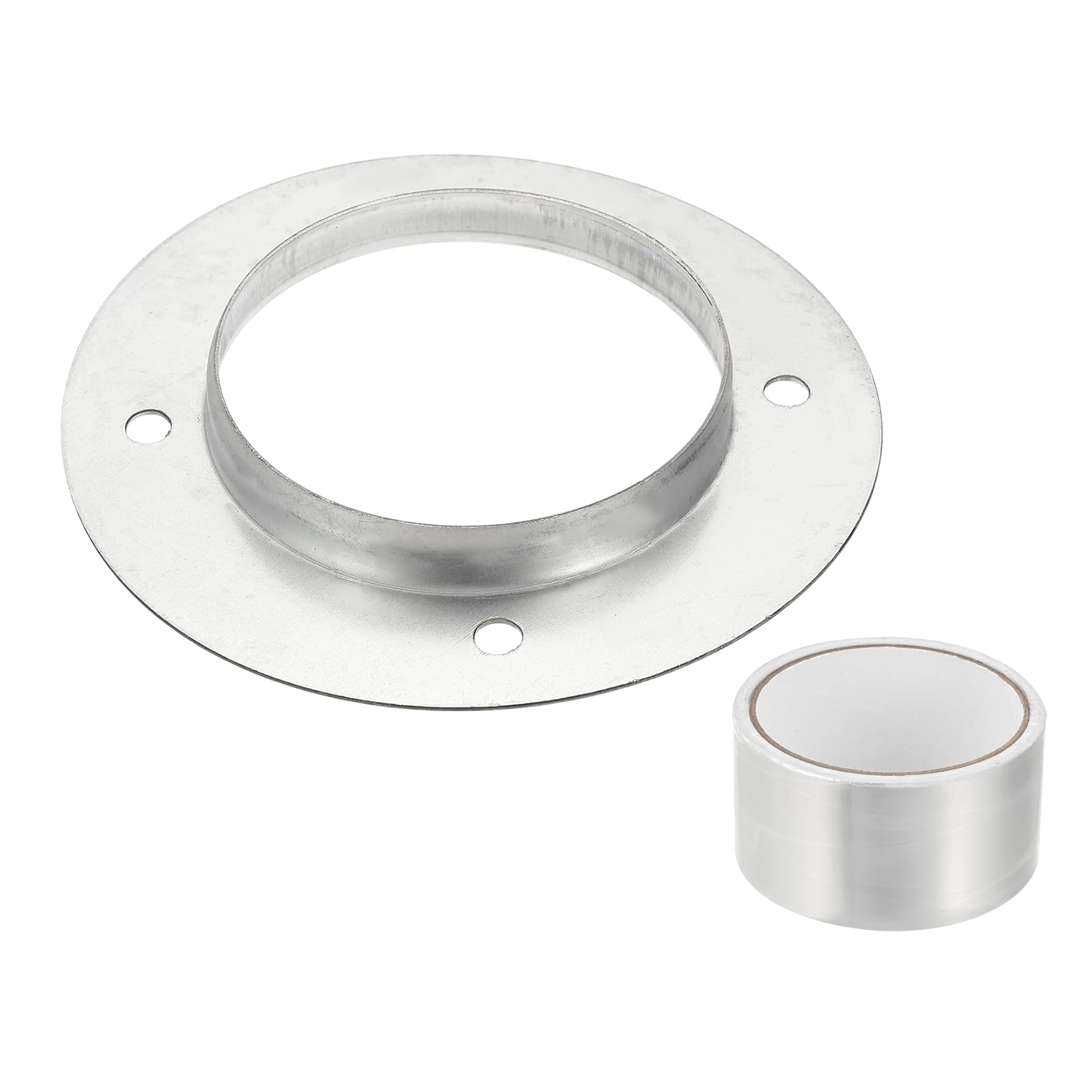 PATIKIL 4 Inch Duct Connector Flange, Metal Straight Pipe Exhaust Flange Duct Mounting Plate for Heating Cooling Ventilation HVAC System, Galvanize Steel โ image 1