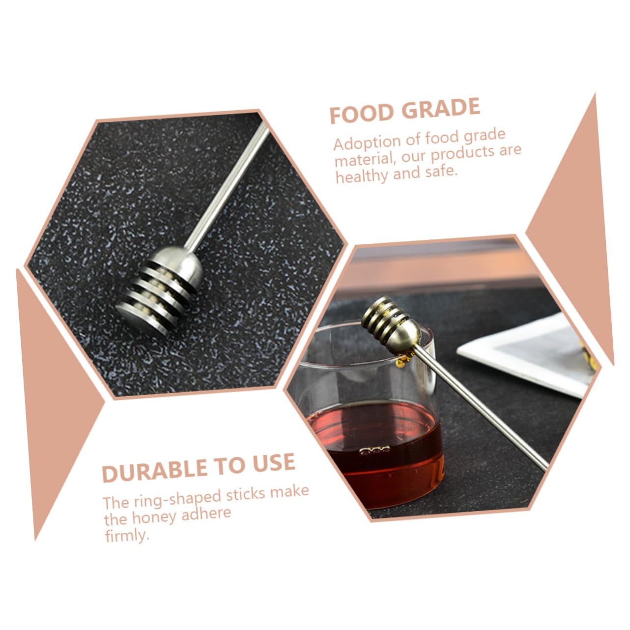 SHOWERORO Dish Rack Honey Honey Server Drying Rack Honeycomb Wand Honey Wand Supplies Muddler Metal Honey Dipper Stick Simple Syrup Honey Stirrer Coffee 304 Stainless Steel Tool