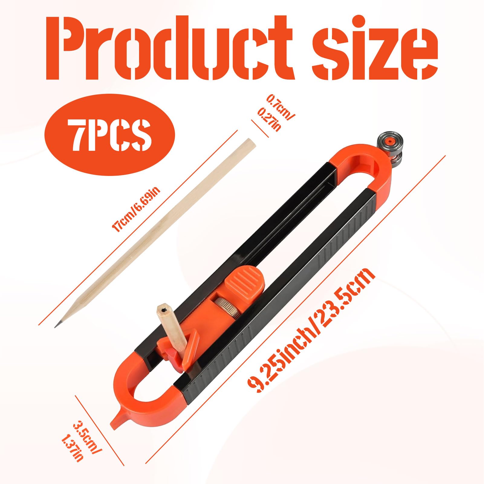 Eophmi Scribe Tool 7pcs Contour Gauge with Lock Scribing Tool for Woodworking for Floor,Carpet,Tile Laying,Durable Adjustable Contour Gauge Laminate Flooring Tools - Image 2