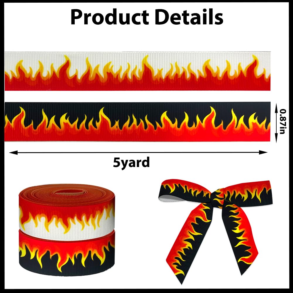 20 Meter Feuerwehrmann-Band Set – 5 Verschiedene Rot-schwarz Gestreifte Ripsbänder Für Geschenke & DIY