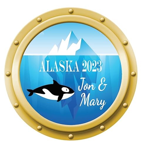 Miniatura 3 de Alaska Porthole Scene Magnet Decoration Customized for your Stateroom Door on your Disney Cruise, Carnival, Royal Caribbean,Norwegian, etc