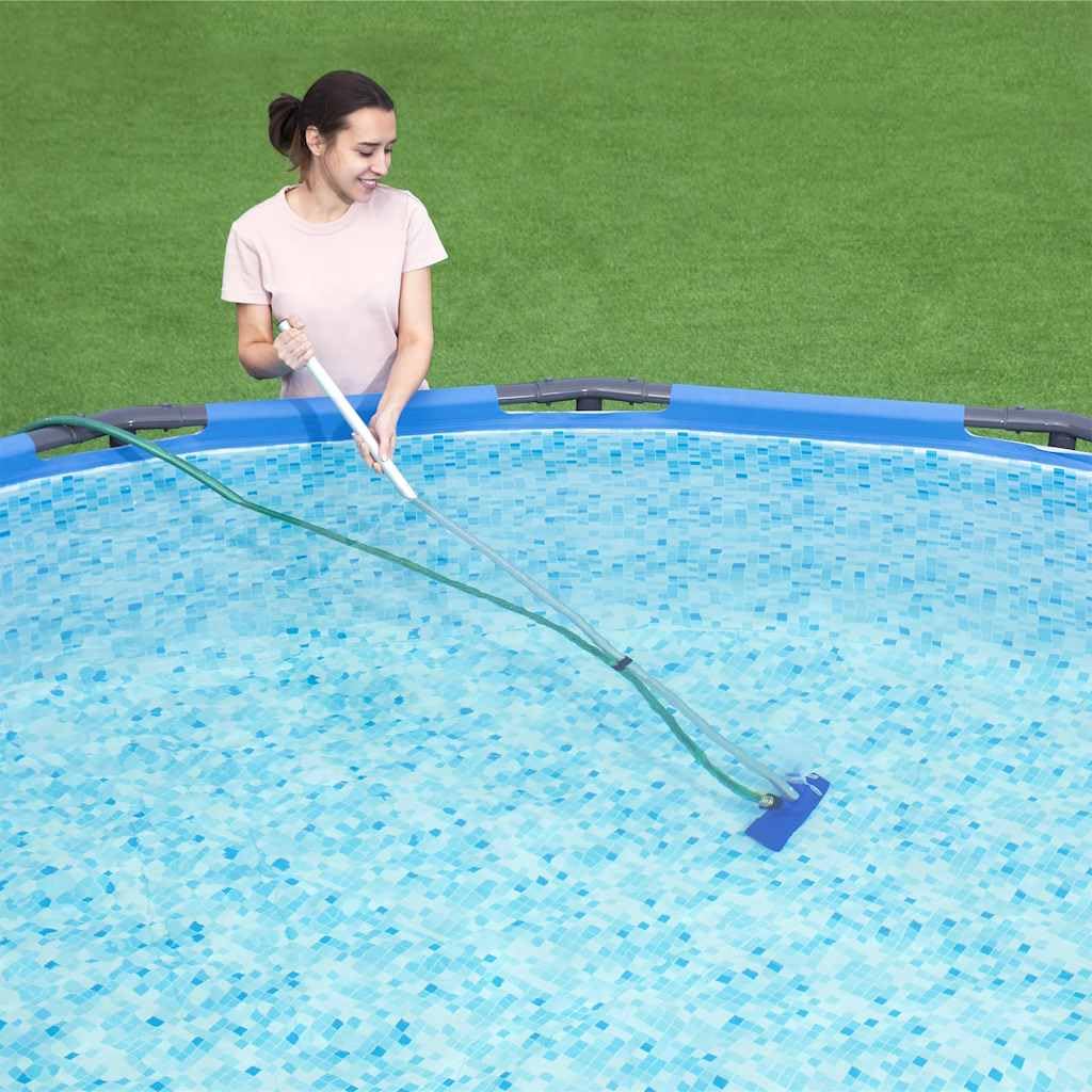 Kit Entretien Piscine Hors Sol Bestway Flowclear, aspirateur avec Manche Aluminium 4 Sections, Skimmer, diffuseur Chlore, thermomètre, bandelettes testeur