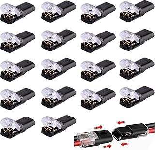 Double-Wire Push-in Connector with Locking Buckle,TuoYi 20Pcs Wire Connectors Low Voltage Wire Connectors,No Wire-Stripping Required, Toolless Wire Connectors