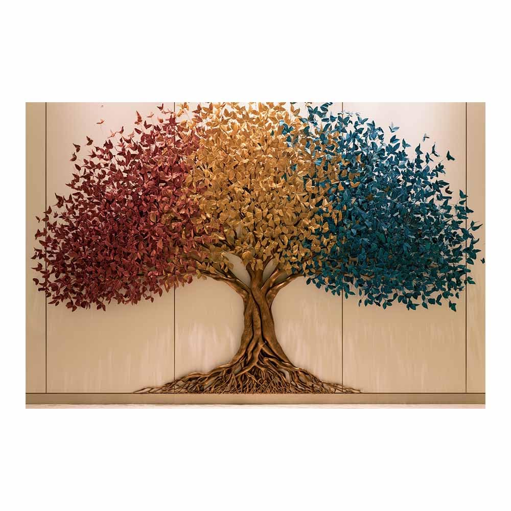 XENIOU Landscape Wall Art Vibrants lake tree canvas painting wall art, Living Room Bedroom Hallway Stairs Decoration.(Multicolor)-70x100cm Unframed