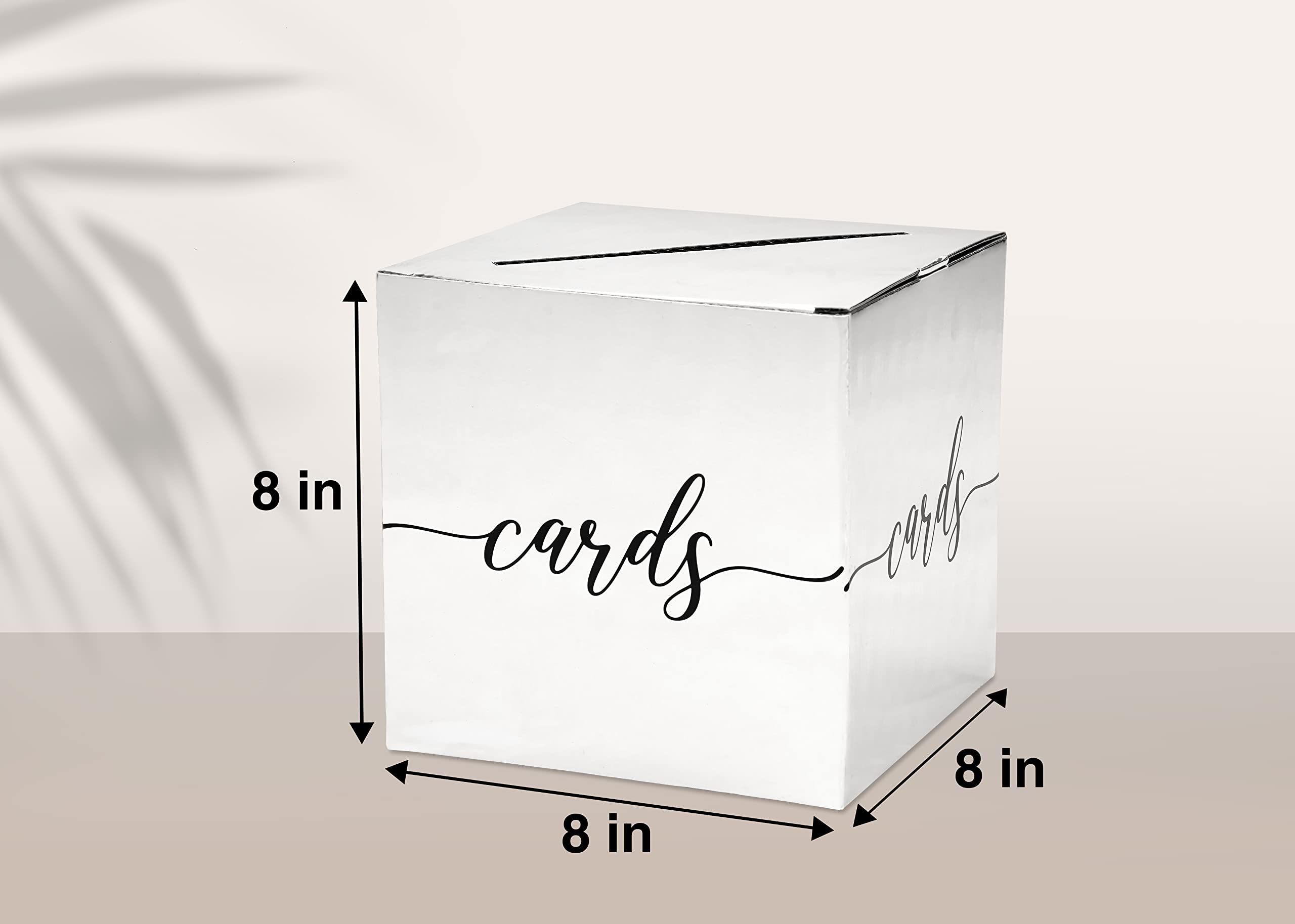 JC Hummingbird Silver Cards Gift Box – 10x10 Inch Foldable Metallic Box For Weddings & Parties - View #5