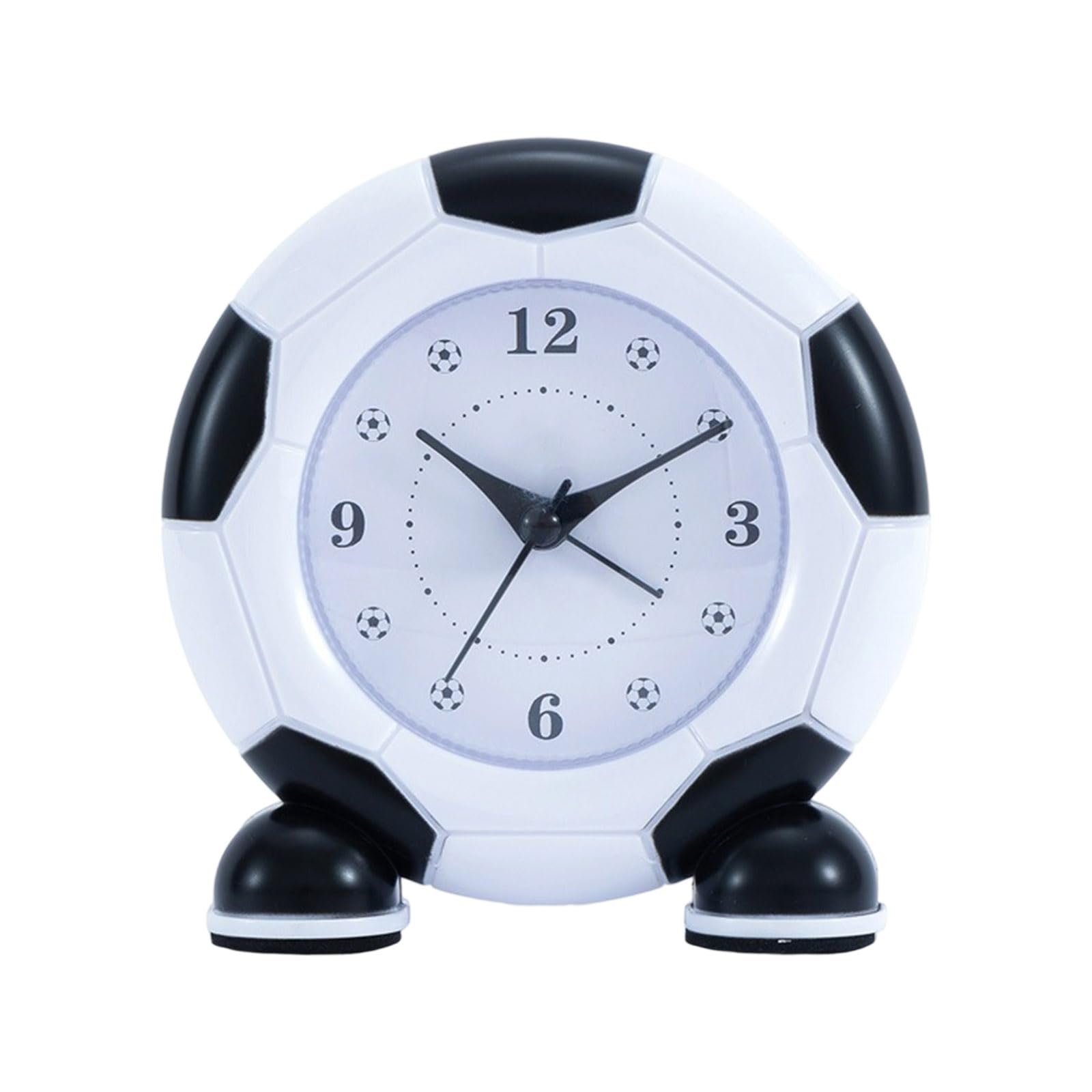 Tsophreniq Quiet Operations Modern Soccer Analog Alarm Clock with Arabic Numerals Display Housing for Bedroom Home Decors Not Ticking Alarm Clock