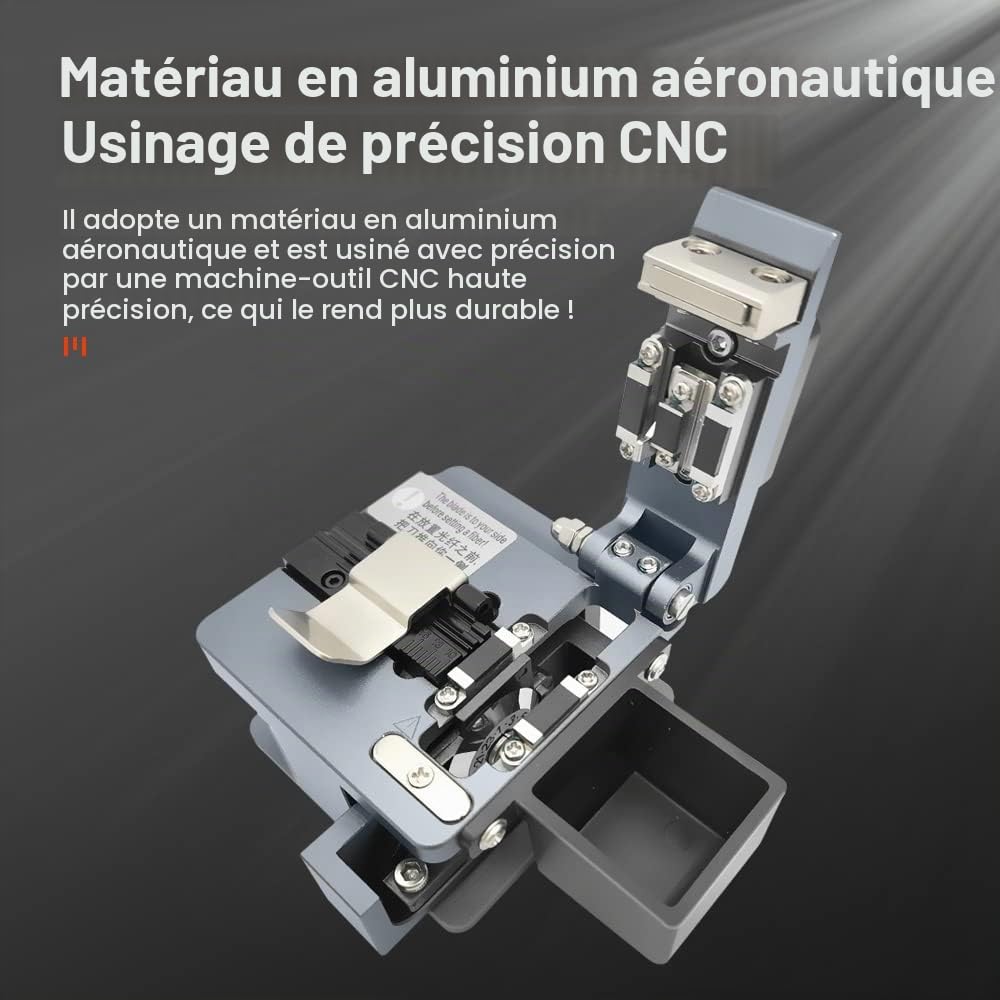 TM20 Cliveuse Fibre Optique avec fixation 3 en 1 et rail coulissant à rebond automatique, Fiber Cleaver fibre optique de haute précision avec conception de fibre anti-rupture