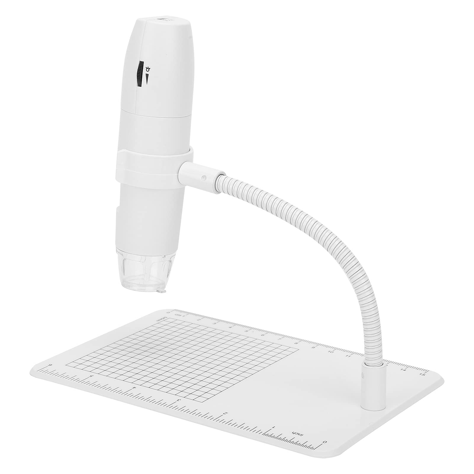 Drahtloses Digitales Mikroskop ABS USB-Mikroskop 1080P 50 Bis 1000X mit WiFi USB 8 LED Manueller Fokus für Elektronische Reparatur Schmuckinspektion Studenten Lehrforschung (White)