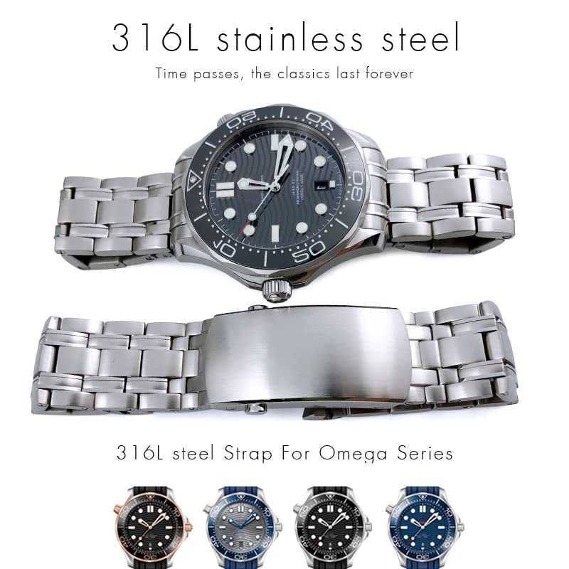 Boucle déployante Omega Seamaster 20 mm résout les fermoirs cassés en acier - 2