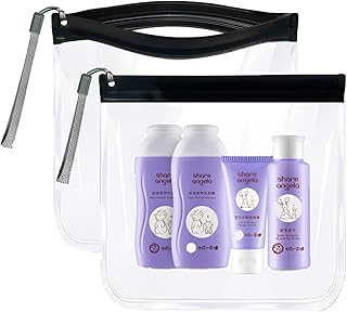 Clear Travel Toiletry Bag,Airport Security Liquids Bags, 20 x 20cm,Airport Liquid Bag TSA Approved, Travel Accessories Makeup Bags Holiday Essentials Luggage for Men and Women(2 pcs)